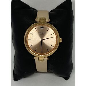 Kate Spade Holland 0812 Womens Beige Leather Analog Dial Quartz Wrist Watch MP34